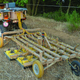 An all-terrain vehicle was used to tow a rig equipped with the ground-penetrating radar.